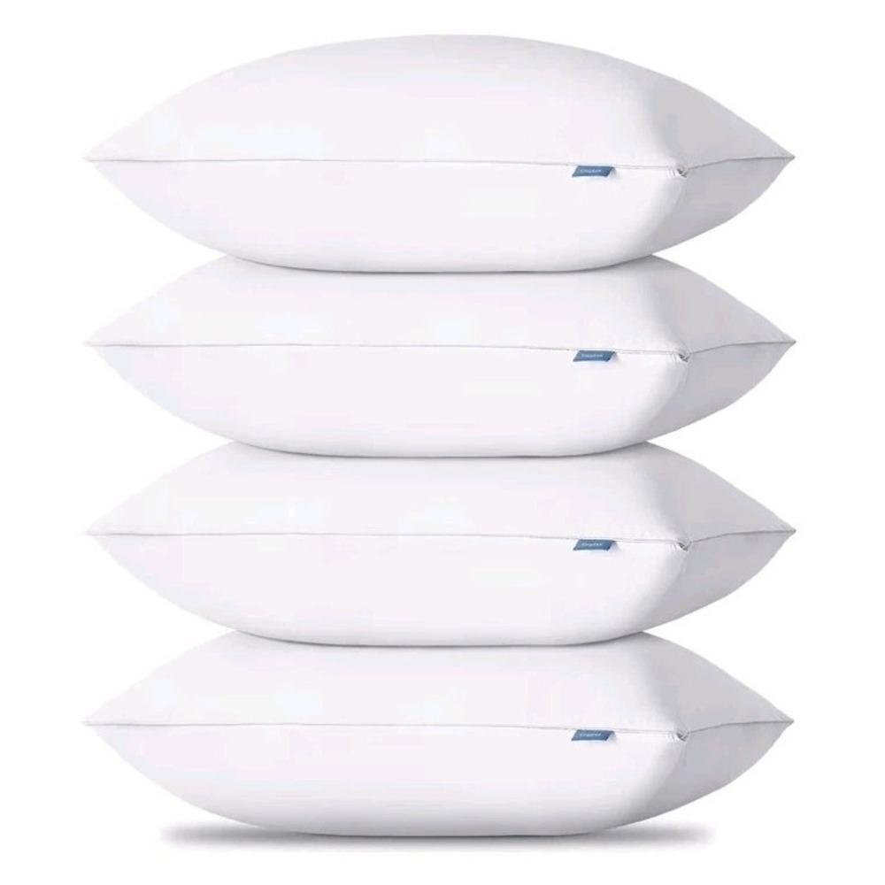 4 CozyLux Soft Supportive Bed Pillows for Side and Standard - 18" X 26", White